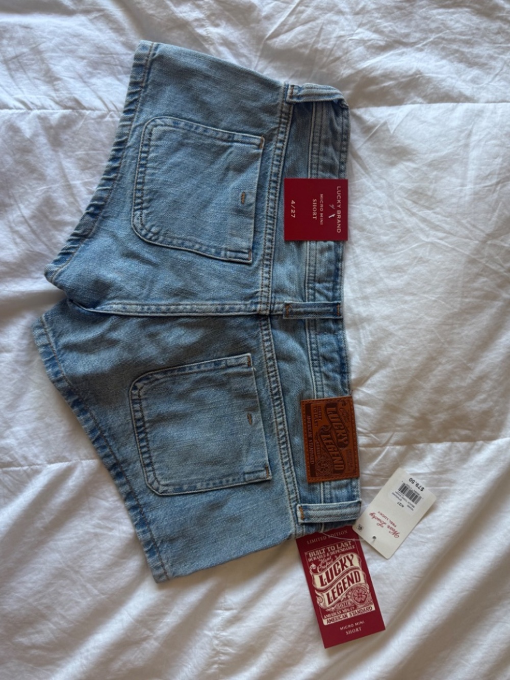 Lucky Brand (very) Low Waisted Micro Mini Denim Shorts - Sold Out Size 27